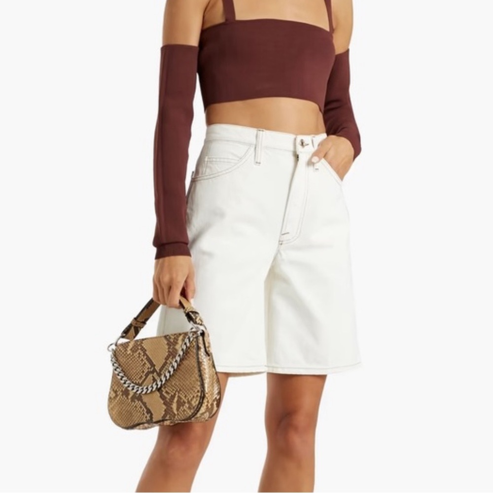 Frame Denim Bermuda Shorts Off White 27